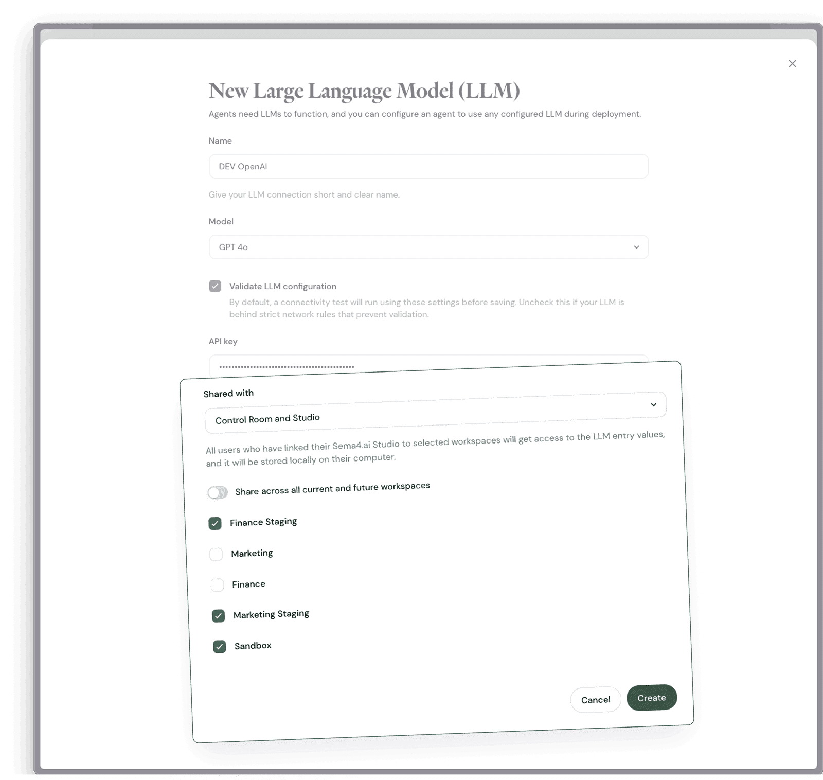 Configuring the access
