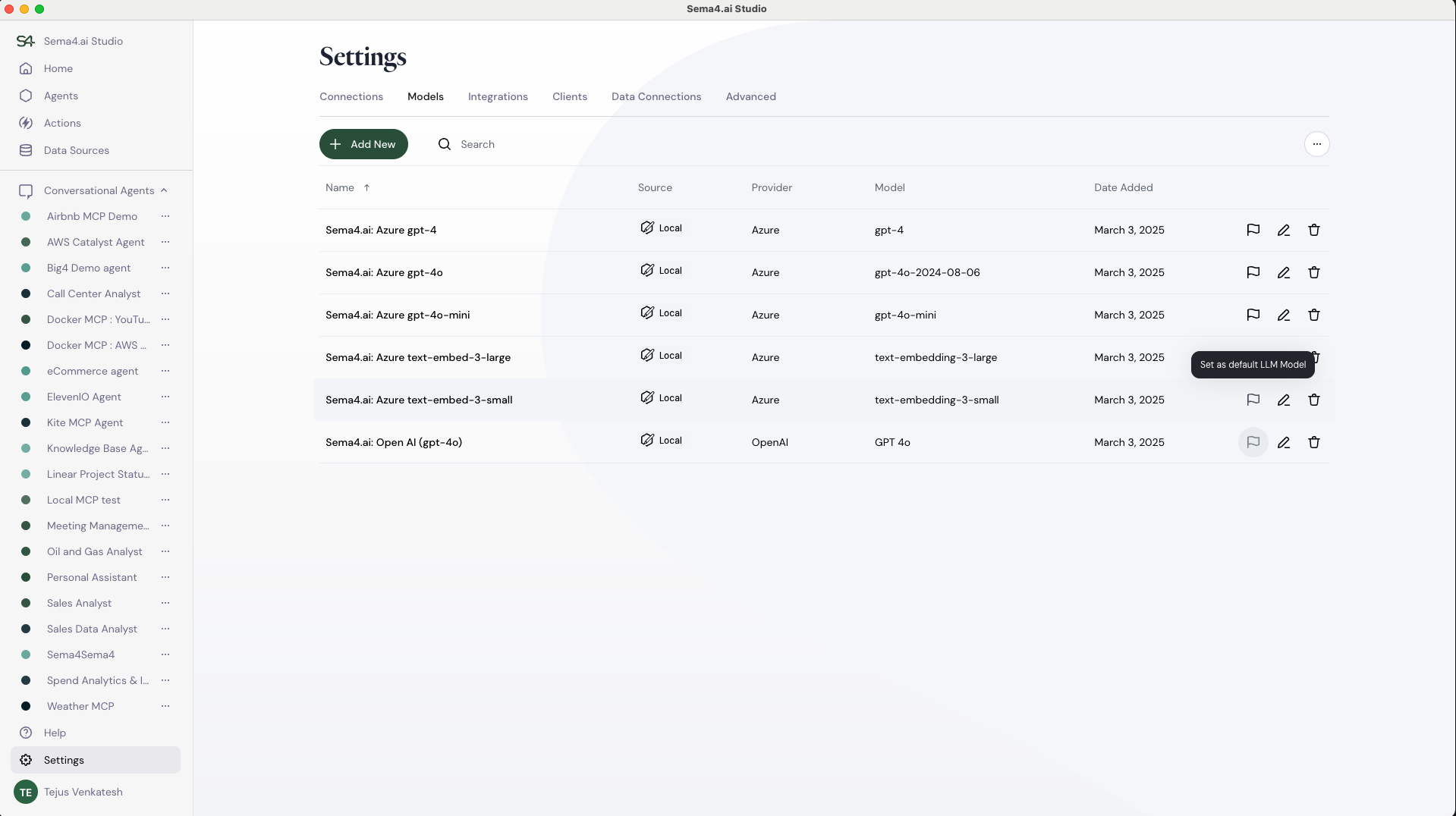 Setting Default Model