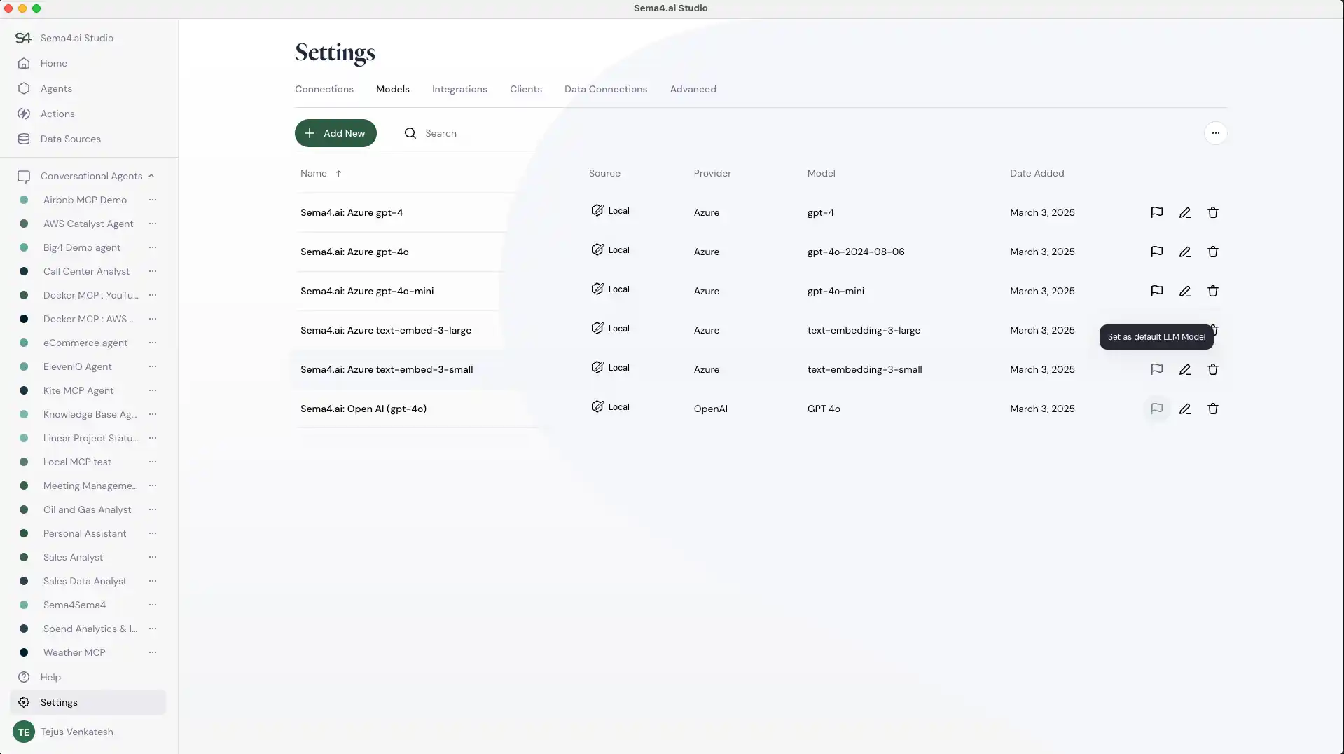 Setting Default Model