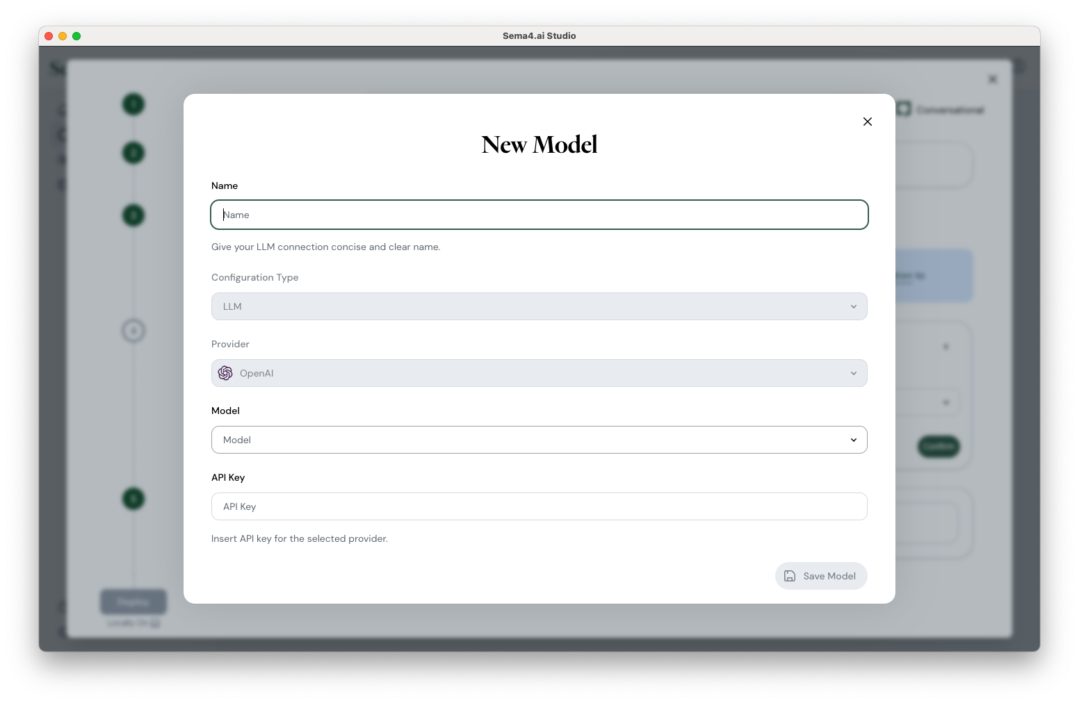 Agent configuration screen