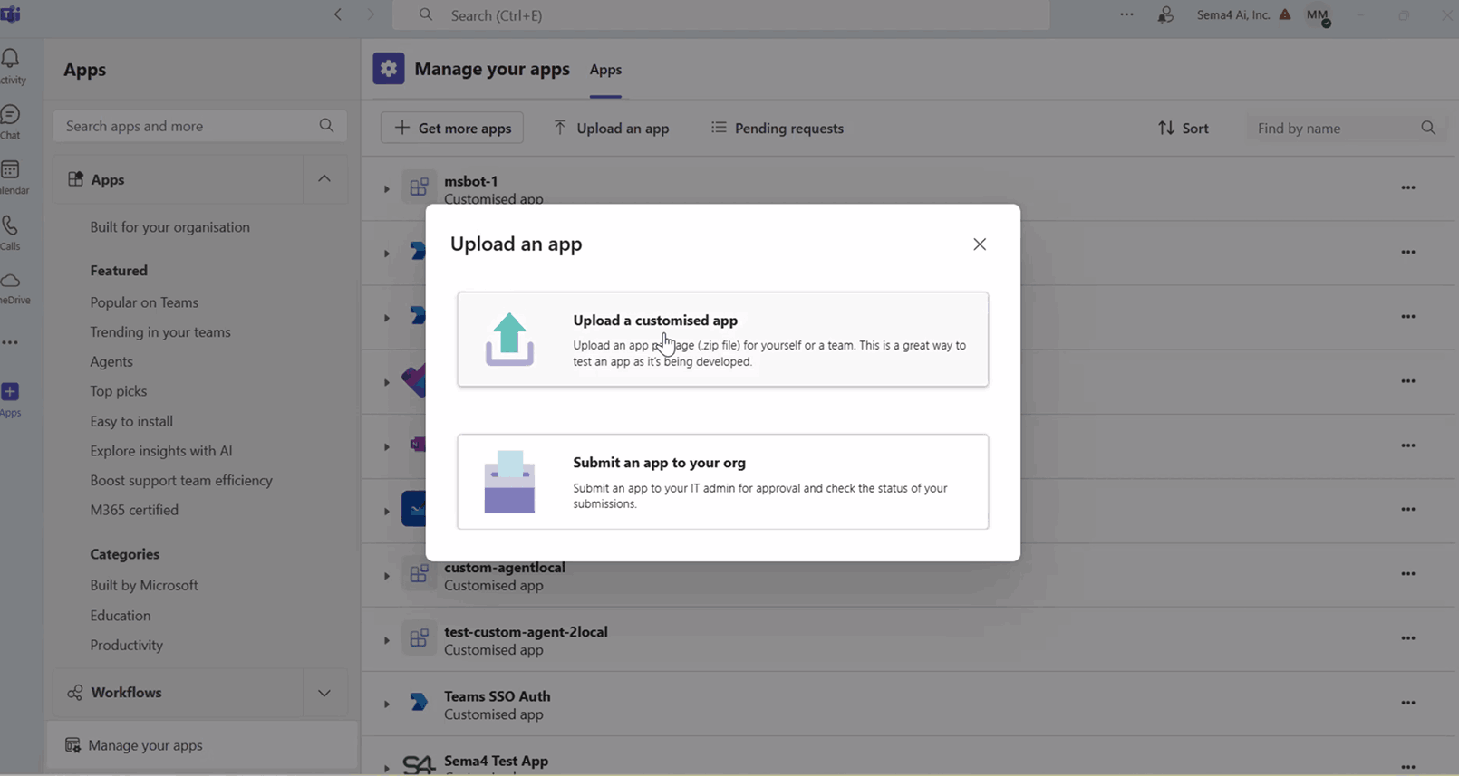 Upload Manifest file
