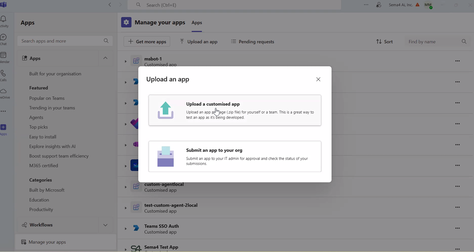 Upload Manifest file