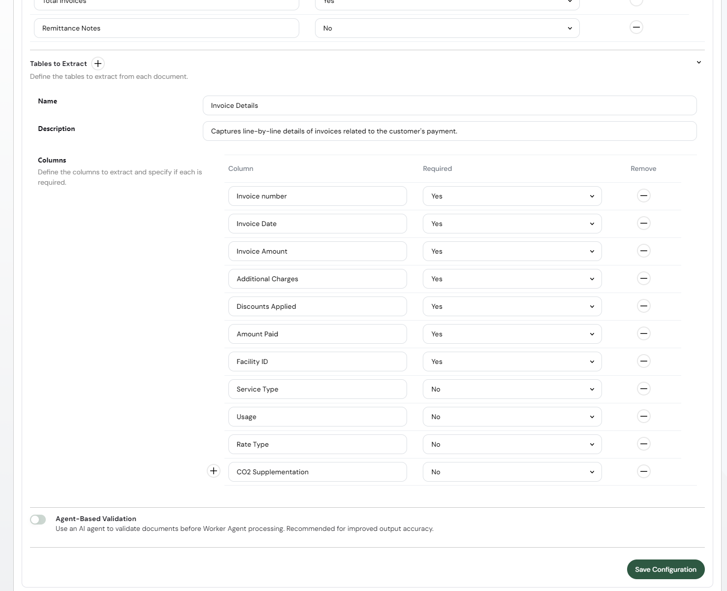 Add table columns