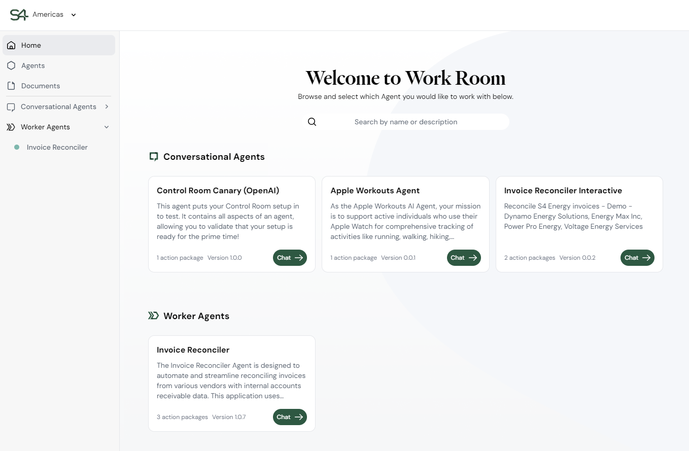 Work Room home screen
