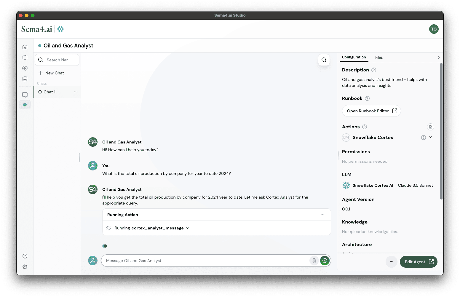 Agent uses Cortex Analyst to generate a query that answers the question