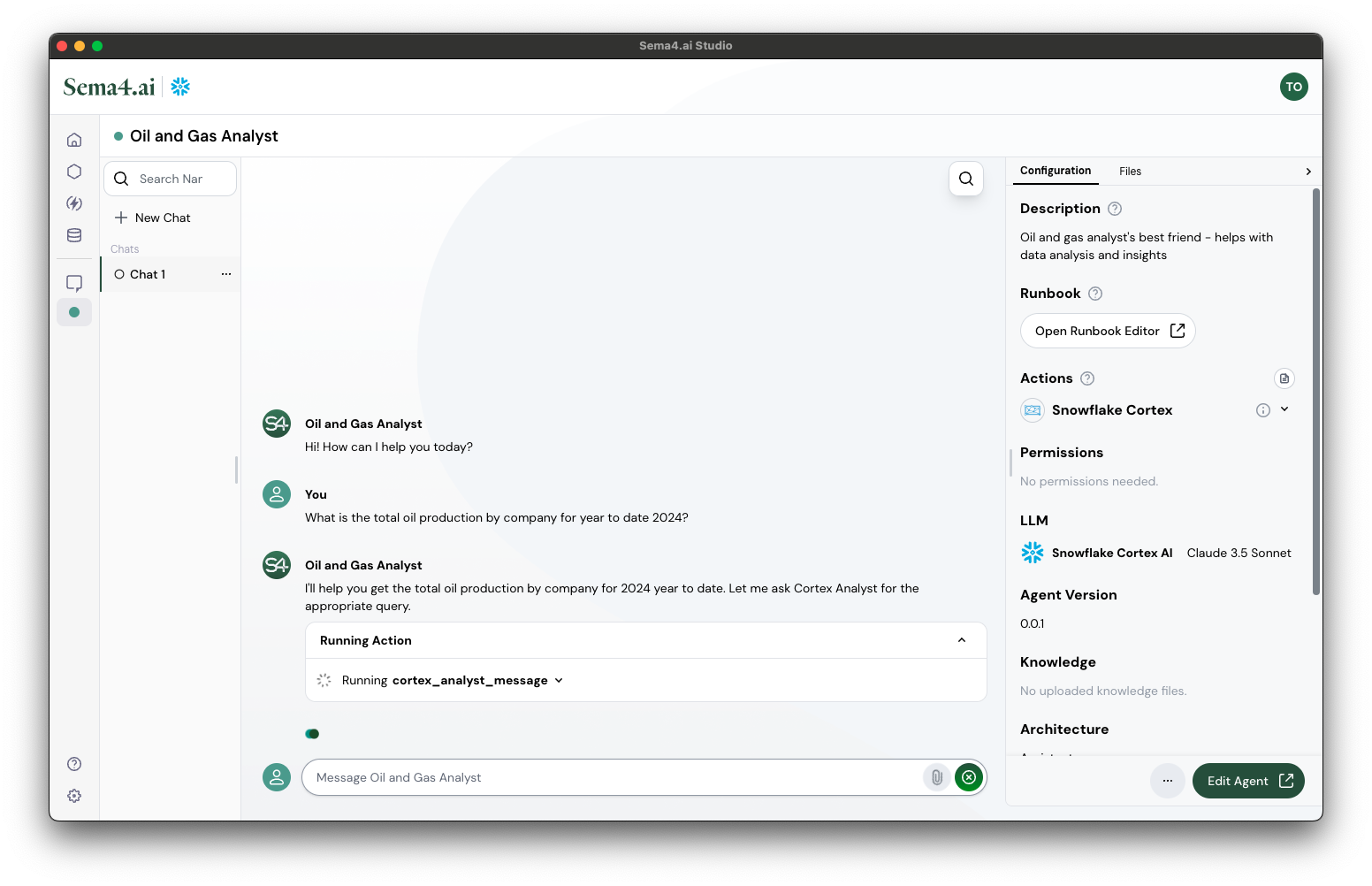 Agent uses Cortex Analyst to generate a query that answers the question