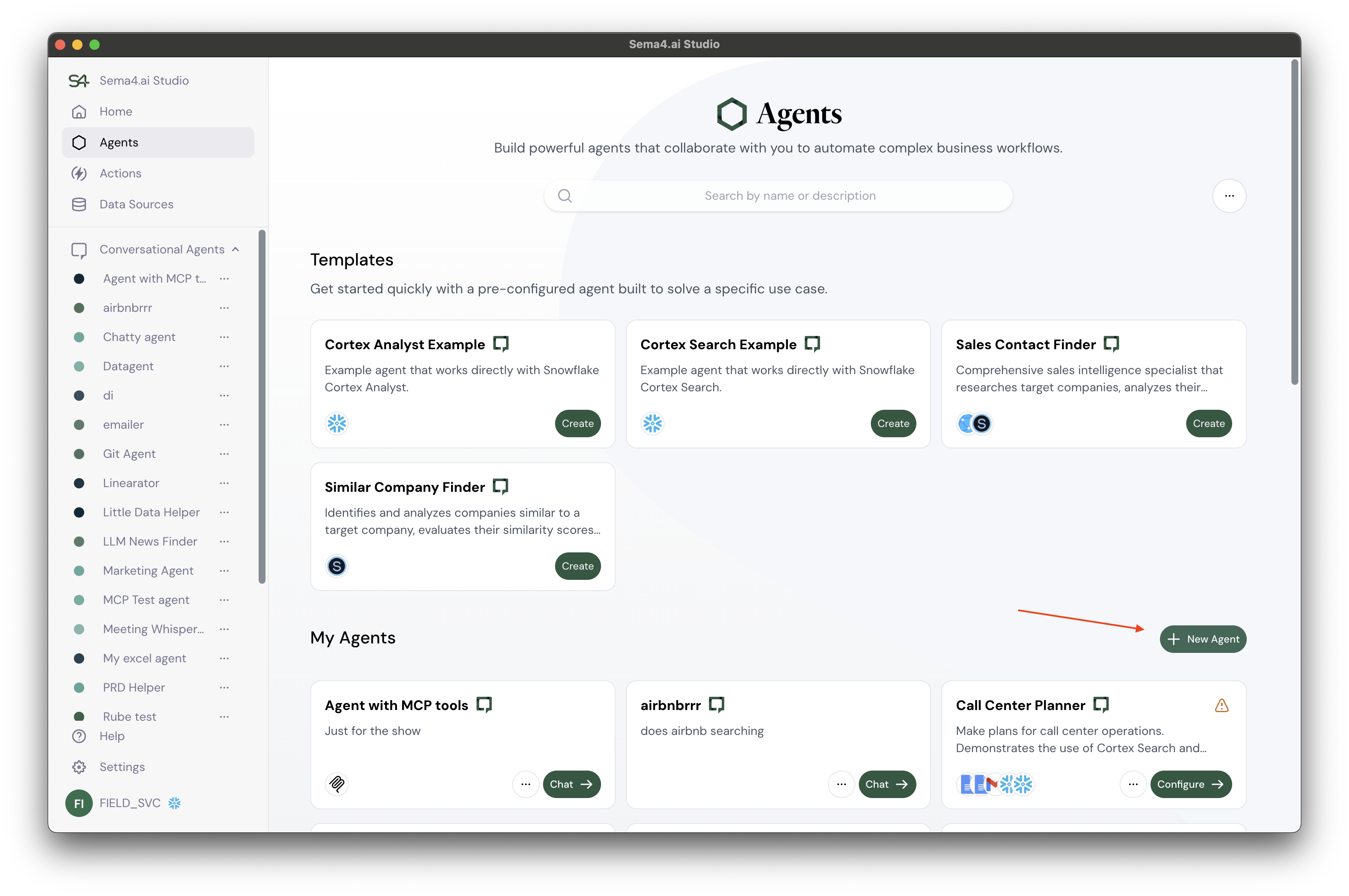 Start importing an agent package