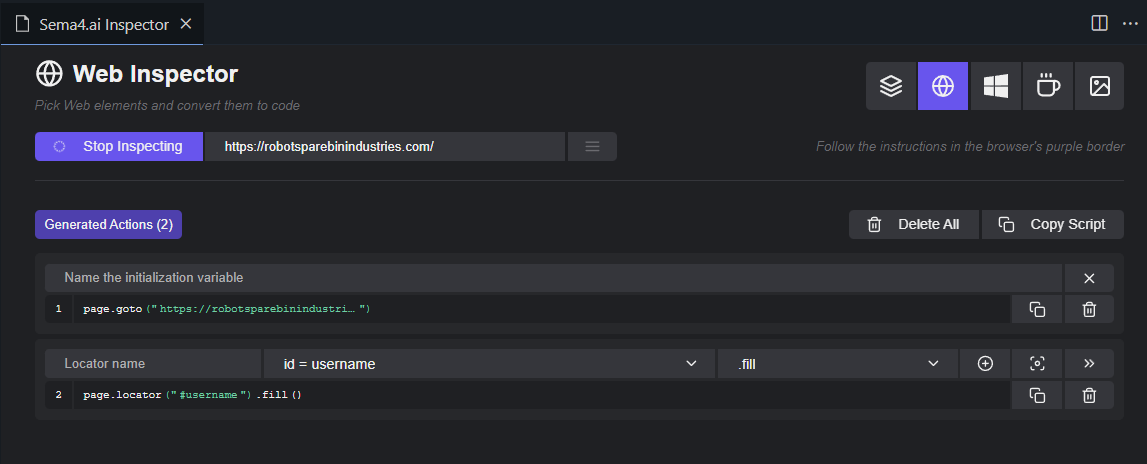 Getting the locator options