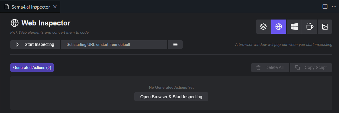 Browser locator modal