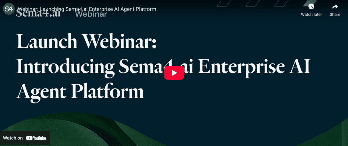 Launching Sema4.ai Enterprise AI Agent Platform | Sema4.ai